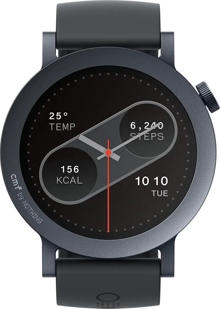 ساعة ذكية نوثينج CMF Watch Pro 2، شاشة أموليد مقاس 1.32 بوصة، بلوتوث 5.3، مقاومة للماء IP68، لون رمادي غامق