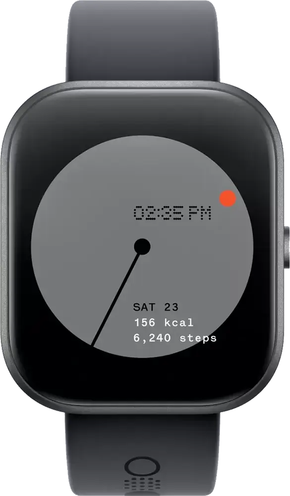 ساعة سي ام اف برو الذكية، شاشة أموليد 1.96 بوصة، بلوتوث 5.3، مكالمات بلوتوث، مقاومة للماء IP68، رمادي غامق ، D395