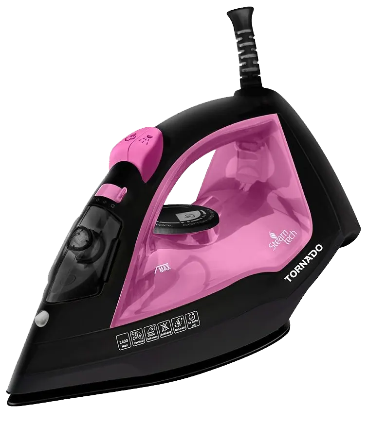 مكواة ملابس بخار تورنيدو ، 2400 وات ، خزان سعة 300 ملي ، قاعدة سيراميك ، روز - موف ، TST-2400 NC