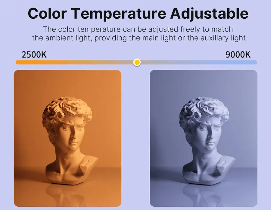 عصا إضاءة تصوير اولانزي ، 5 فولت، 10 وات، 20 تاثير اضاءة RGB، شاشة oled، وقت تشغيل 60 دقيقة ، 2500-9000 كلفن، VL119