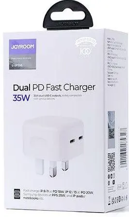 Joyroom Dual-Port Fast Charger, 35W, White, L-2P356