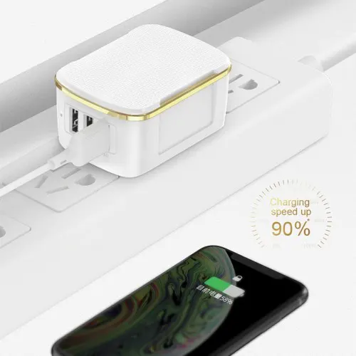 شاحن جوي روم بتقنية لايتنينج ، 30 وات ، 3 منافذ ، ابيض ، L-2AQ30S