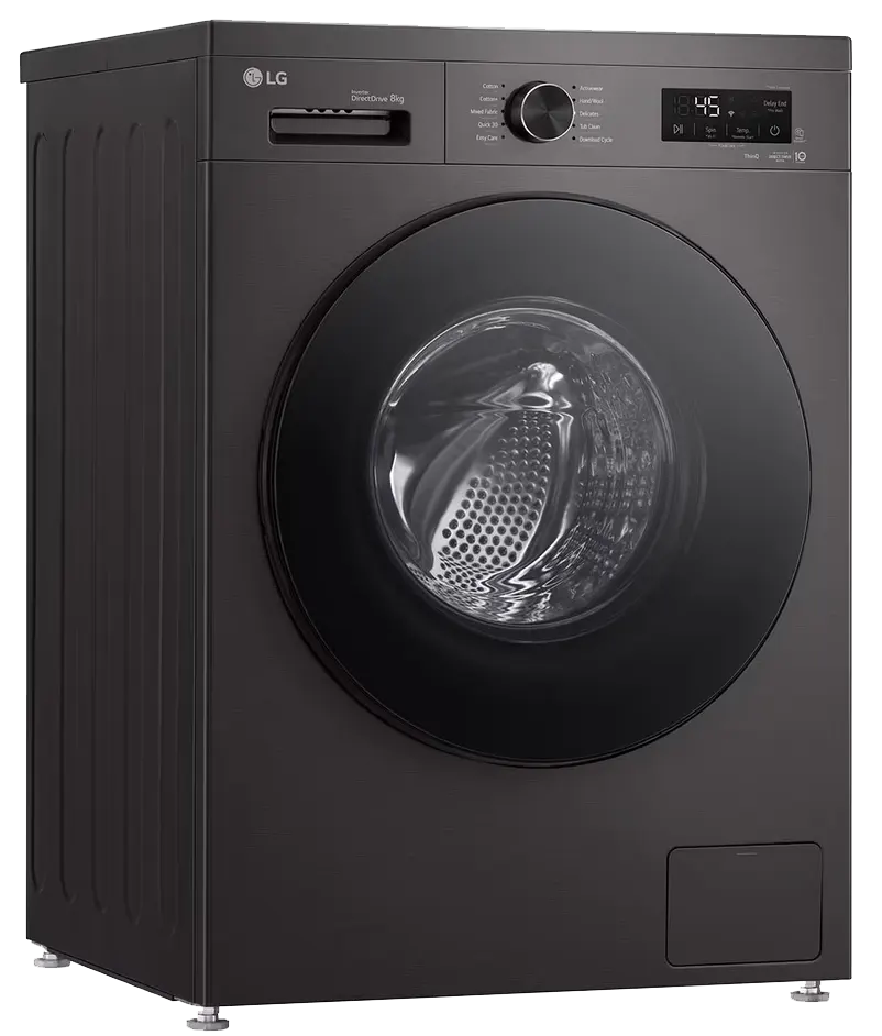 LG Full Automatic Front Load Washing Machine, 8 Kg, 1400 RPM, Digital Screen, Inverter Technology, Black, F4Y2TYGYZ