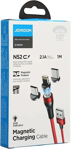 كابل شحن ماجناتيك جوي روم ، 2.1 امبير ، 1 متر ، أحمر ، S-1021X1