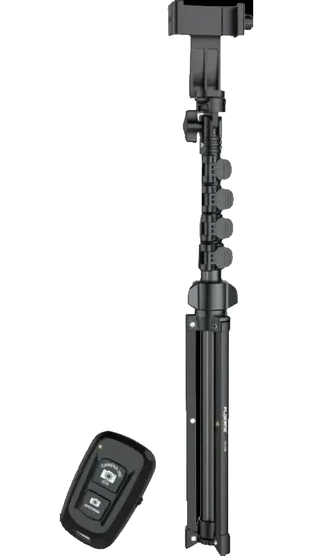 حامل ثلاثي من بلوكاما، للكاميرا والهاتف، ارتفاع حتى 170 سم، جهاز تحكم عن بعد، ألومنيوم، اسود، PK-996