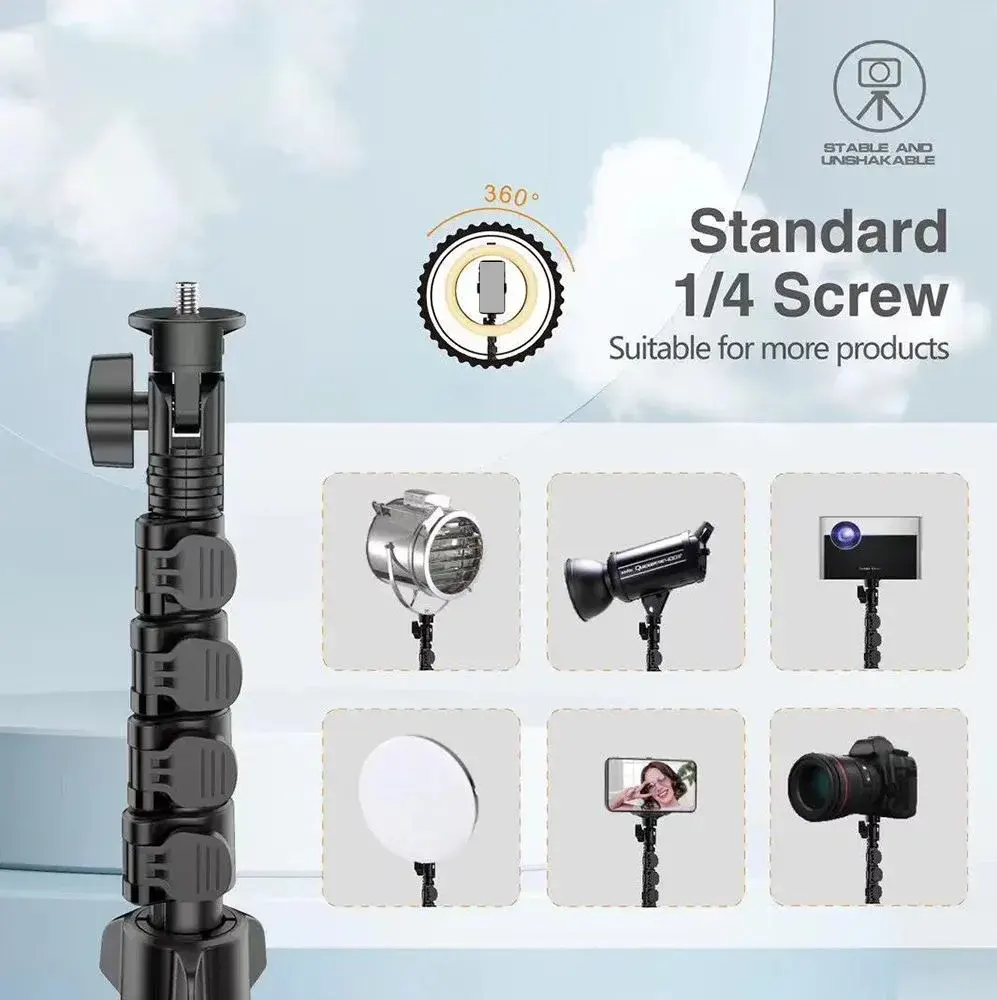 حامل ثلاثي من بلوكاما، للكاميرا والهاتف، ارتفاع حتى 170 سم، جهاز تحكم عن بعد، ألومنيوم، اسود، PK-996