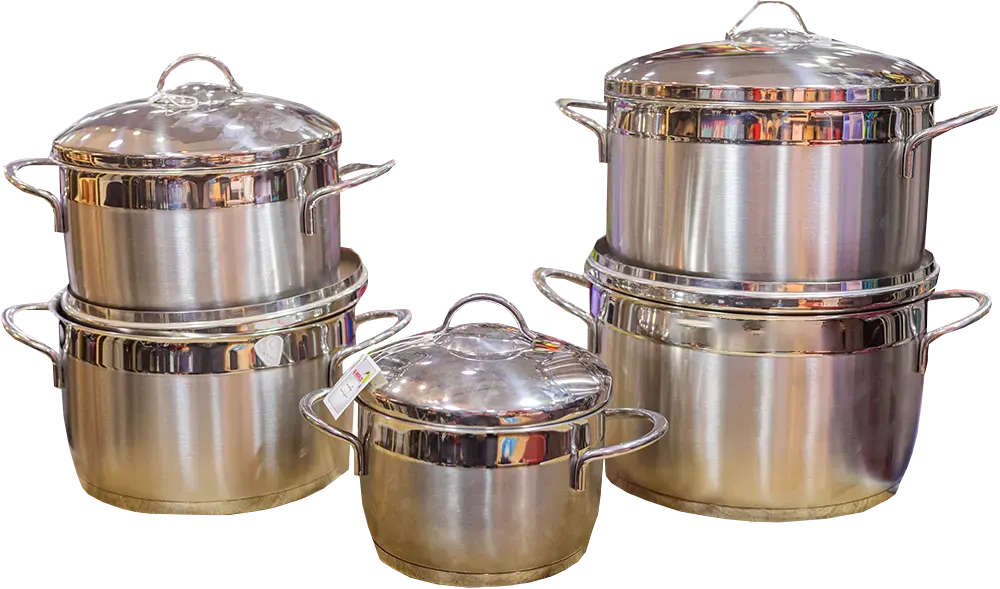 Andalus Stainless Steel Cookware Set 10 Pieces, Silver