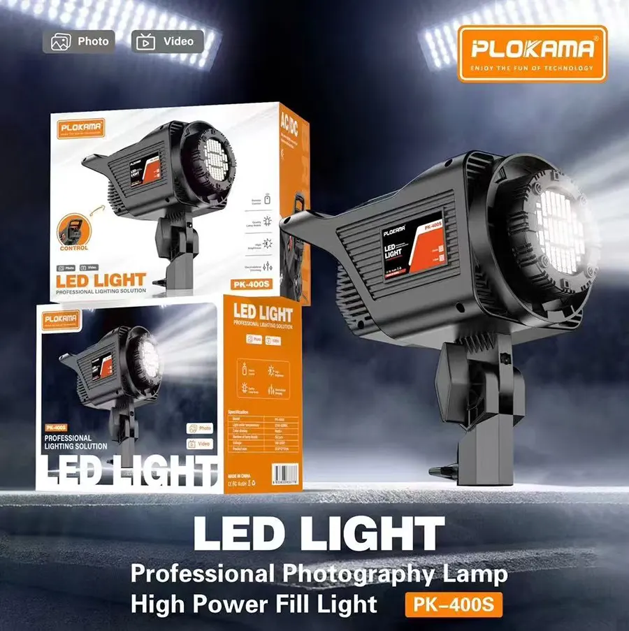 Plokama Video Lighting Kit, LED Flood Light, Softball, and Tripod, 2700-6500K, PK-400S