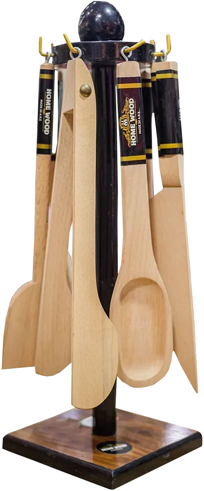 Home Wood 5-piece wooden distribution set, with stand, beige