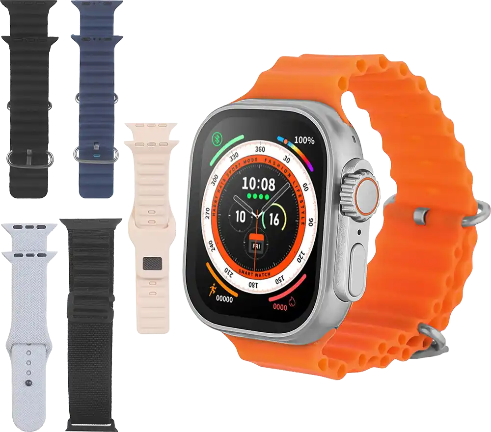 ساعة ذكية كونكت مي ​​X9 بلس ماكس مقاس 49 مم، هيكل من الألومنيوم، حزامان، مقاومة للماء، لون رمادي فضائي