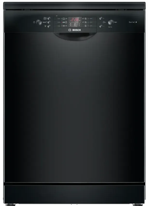 غسالة اطباق بووش ، 60 سم ، 14 فرد ، 6 برامج ، شاشة ديجيتال ، اسود ، SMS46NB20V