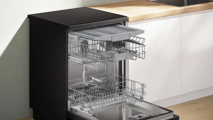 غسالة اطباق بووش ، 60 سم ، 14 فرد ، 6 برامج ، شاشة ديجيتال ، اسود ، SMS46NB20V