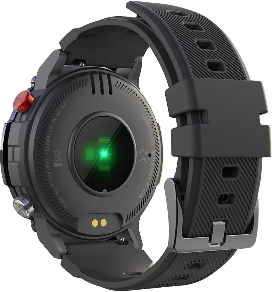 ساعة بادي الذكية كراون J2، شاشة لمس LCD مقاس 1.39 بوصة، بلوتوث V5.2، مقاومة للماء، بطارية 400 مللي أمبير-ساعة، سوار سيليكون، أسود