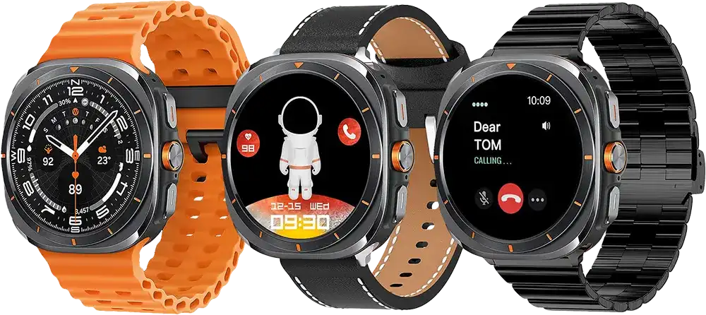 ساعة هاينو تيكو الذكية، شاشة  أموليد مقاس 1.5 بوصة، مقاومة للماء، عمر بطارية يصل إلى 7 أيام، 3 أحزمة، RW-59 Ultra