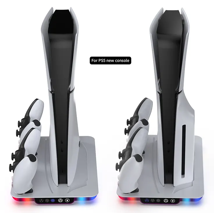 قاعدة شحن مع مروحة تبريد بلايستيشن 5 من دوب، اضاءة rgb، مروحة تبريد 3 سرعات ، أبيض، TP5-35103