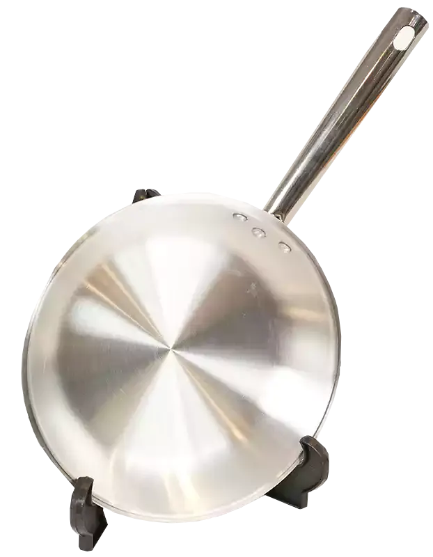 Aluminum frying pan, size 24, with one hand, stainless - silver