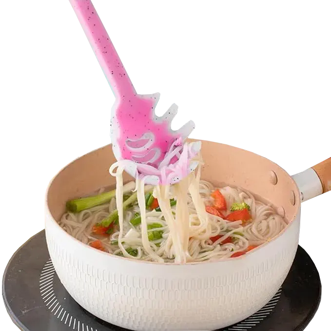 Silicone Holder Serving Set with Silicone Handle, 7 Pieces, Pink GW8 L2