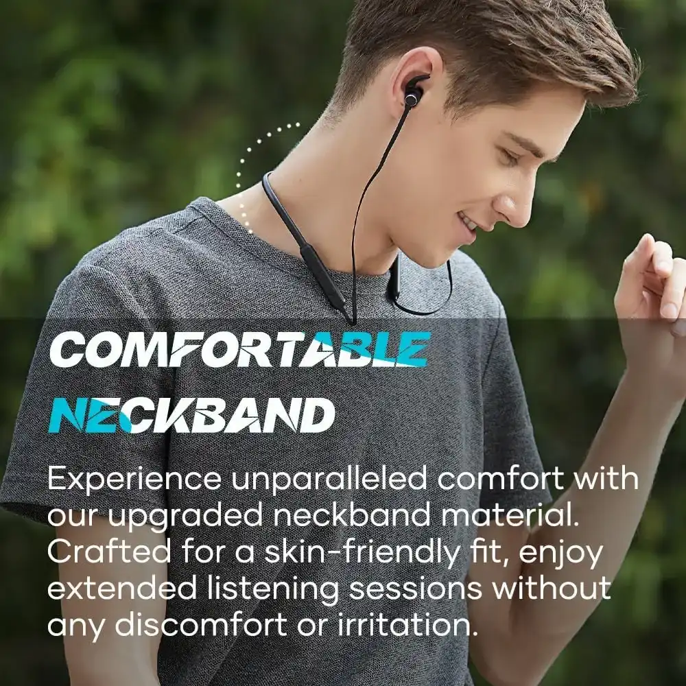 Oteeto Neckband wireless Earphones, Bluetooth 5.3,  Black, OSP1