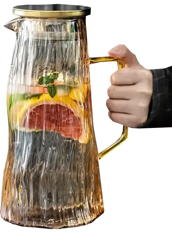 دورق بيركس حراري بغطاء استانلس جولد ،1.5 لتر،شفاف