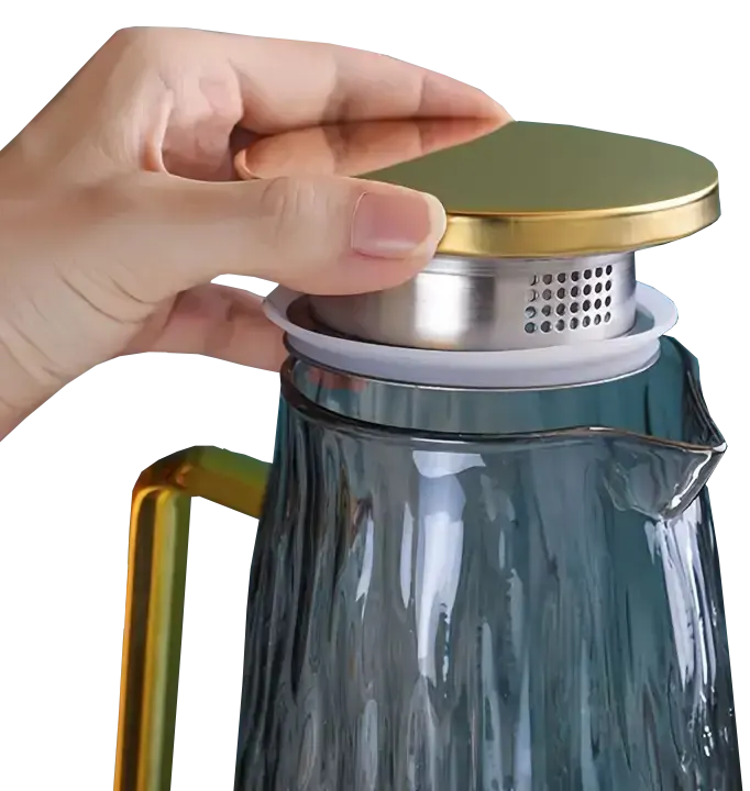 دورق بيركس حراري بغطاء استانلس جولد ،1.5 لتر،شفاف