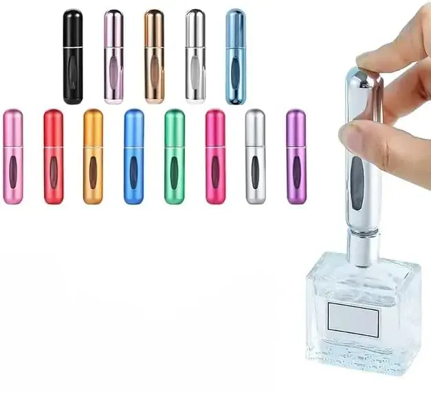 زجاجة عطر صغيرة محمولة قابلة لاعادة الملء،ألوان