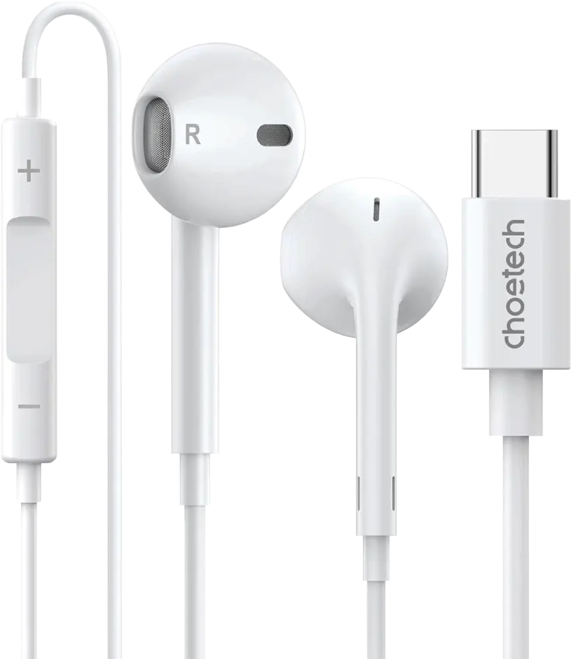 سماعة أذن سلكية من تشويتيك، موصل type-c، صوت ستريو، ميكروفون مدمج، 1.2 متر، أبيض، OC-A012