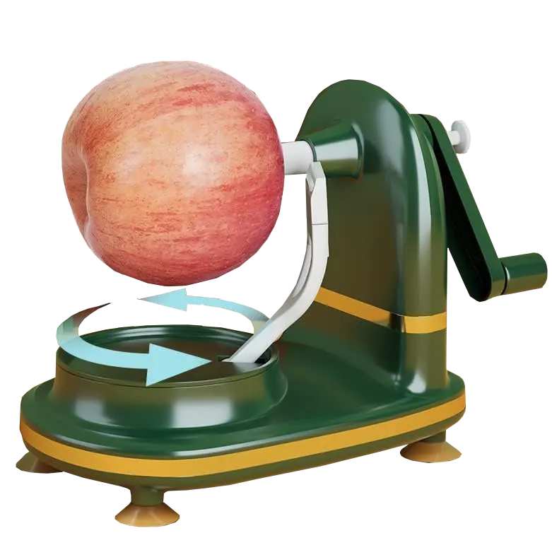 Multifunctional manual peeler, stainless blades, green