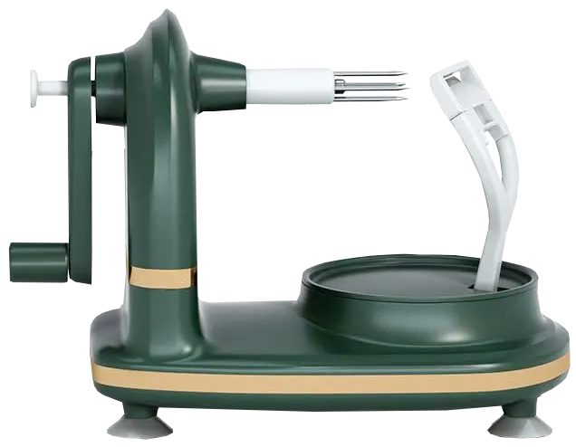 Multifunctional manual peeler, stainless blades, green