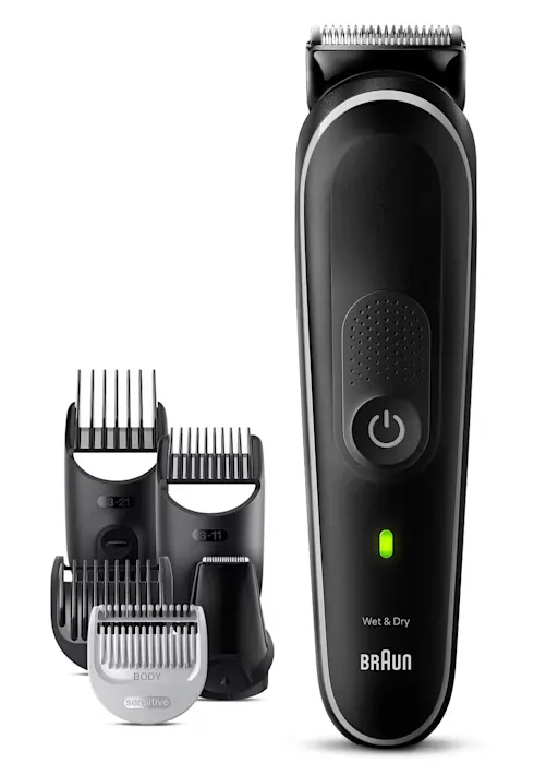 Braun Men's 10-in-1 Rechargeable Waterproof Hair Clipper, Black, MGK-5440