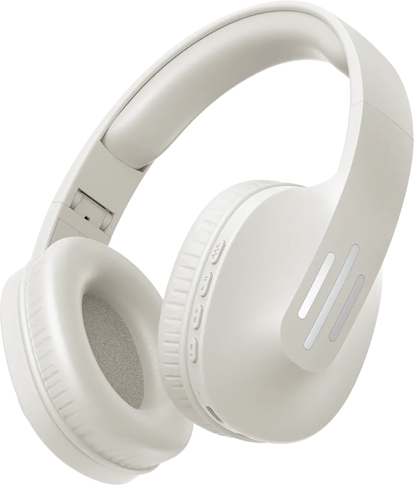 Riversong RHYTHM L9 Wireless Headphones, Bluetooth 5.3, 20 Hours Playtime, Environmental Noise Cancellation, Type-C Charging Port, Creamy, EA278