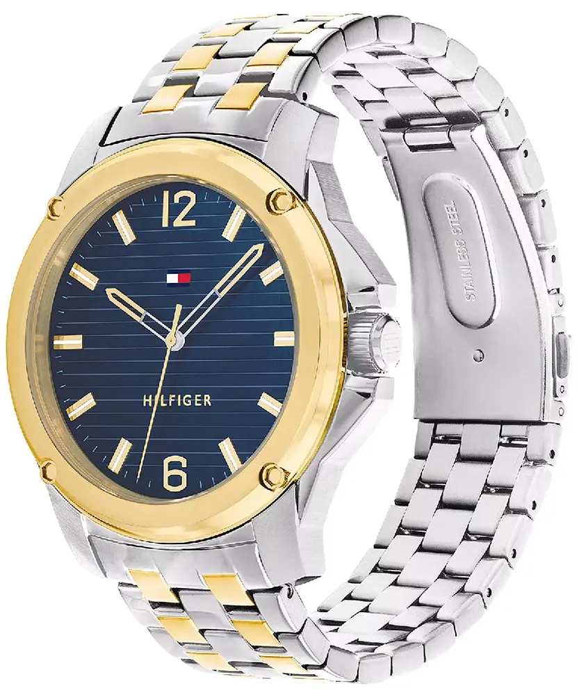 Tommy Hilfiger Men's Watch, Blue Dial, Round Hands, Silver Stainless Steel Band, 1710507