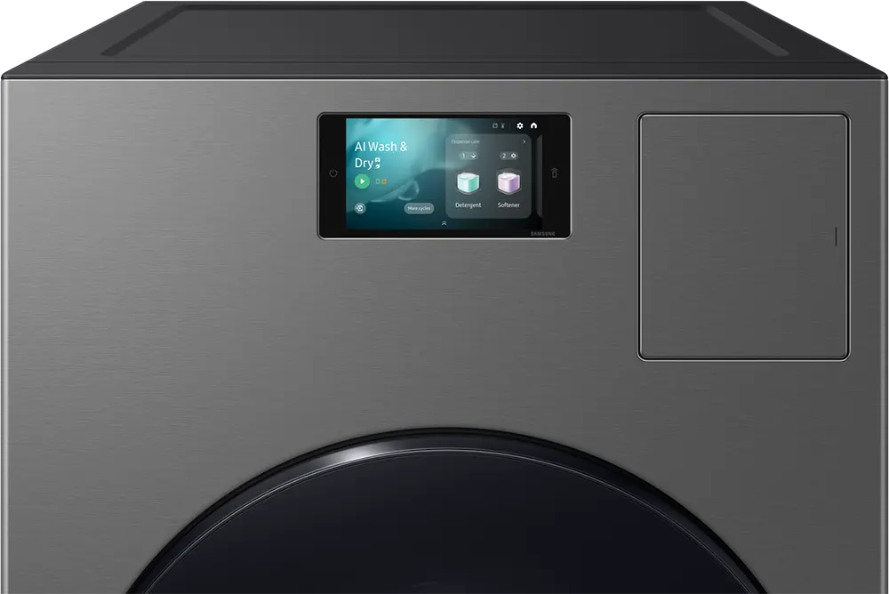 غسالة فول اوتوماتيك سامسونج، تحميل أمامي، 25 كيلو، مجفف 15 كيلو، 1100 لفة، انفرتر، بخار، شاشة LCD تعمل باللمس 7 بوصة، اتصال WIFI، رمادي، WD25DB8995BZ