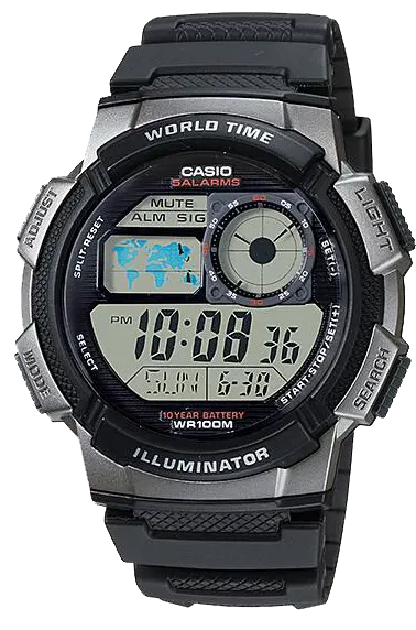 Casio Men's Digital Watch, Black Dial, Black Resin Band, AE1000W-1BVDF