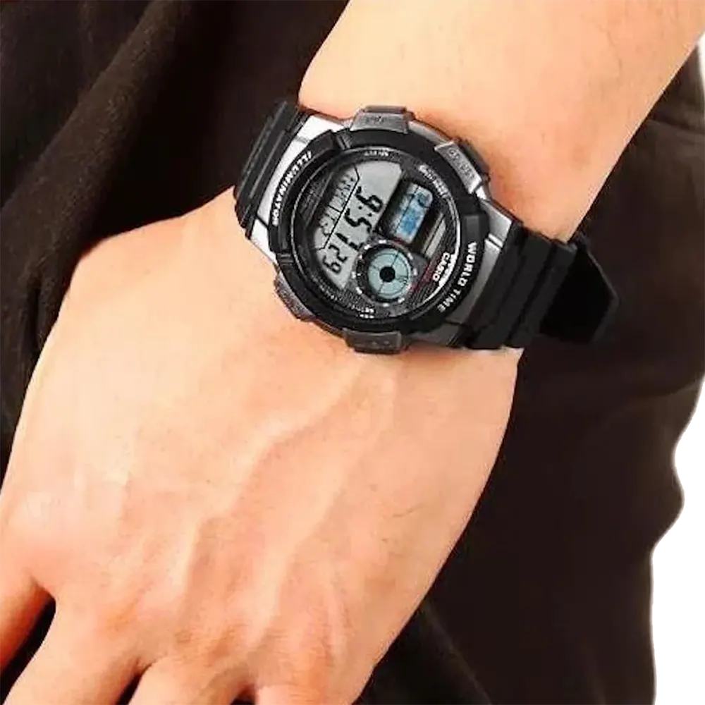 Casio Men's Digital Watch, Black Dial, Black Resin Band, AE1000W-1BVDF