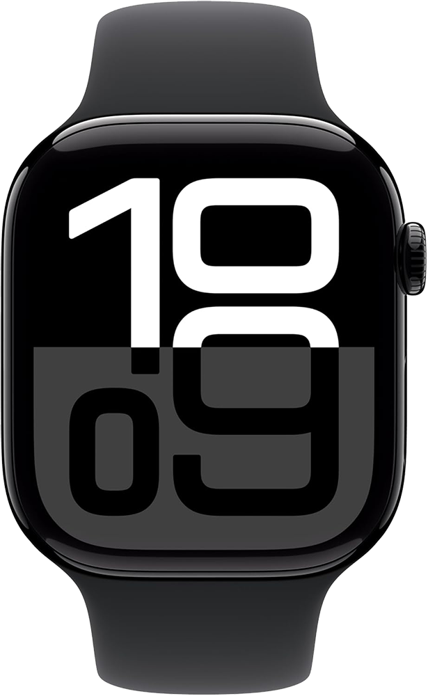 ساعة ابل الذكية سيريس 10، شاشة OLED حجم 46 ملم ، تدعم GPS ، مقاومة للماء IP6X ، هيكل من الألومنيوم ، أسود ، A2999