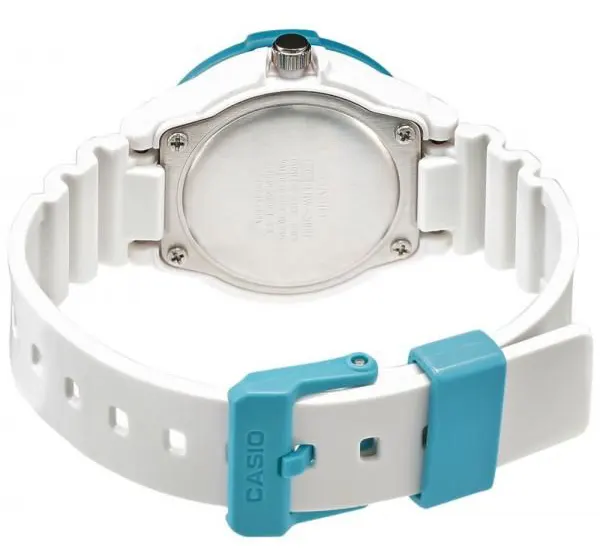 Casio Women's Watch, Round Hands, White Dial, White Resin Band, LRW-200H-2BVDF