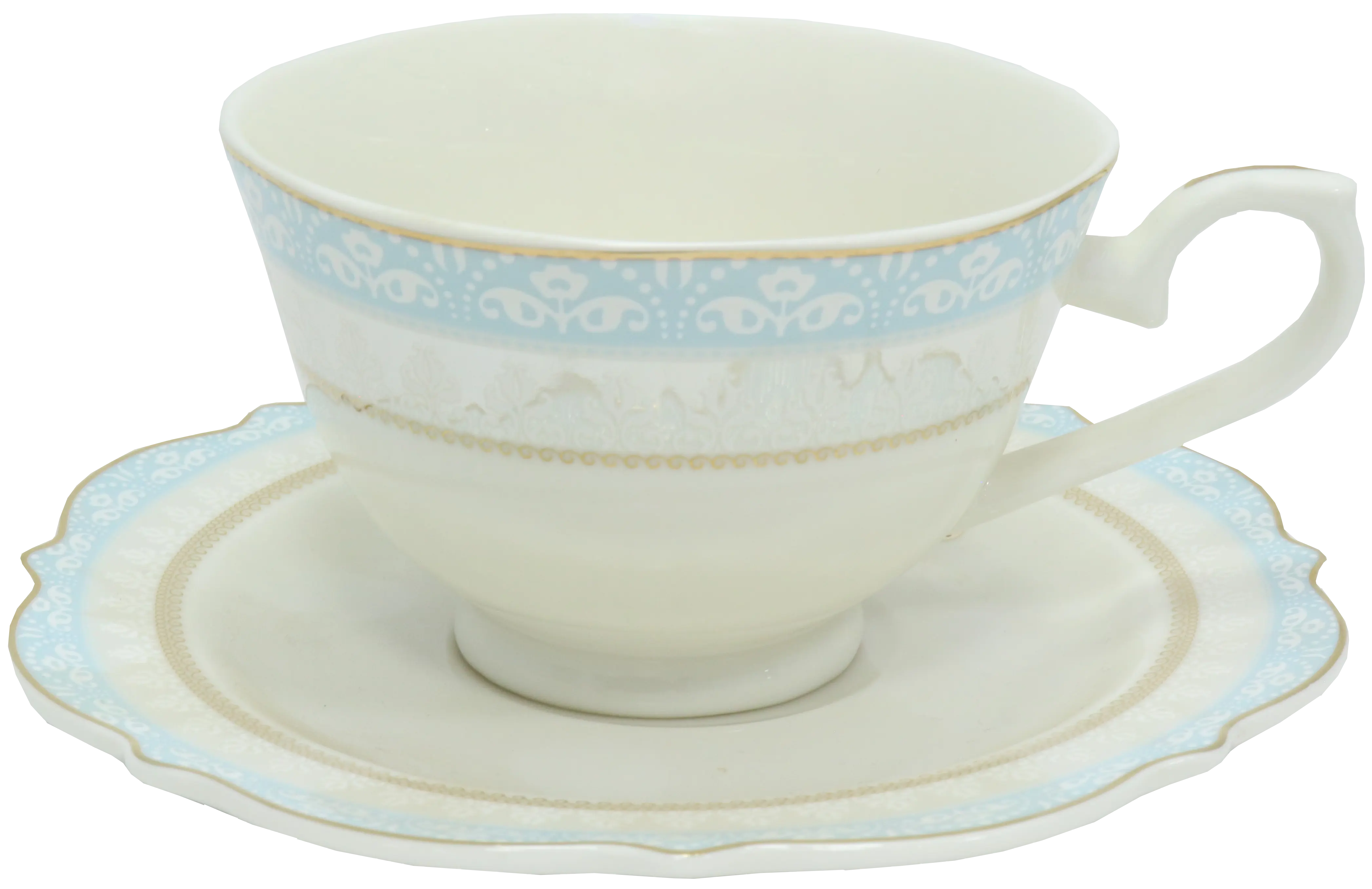 طقم صيني فيكتوريا ، ابيض في بيبي بلو اطار جولد ، 111 قطعة ،  210010 + مضرب بيض براون، 450 وات، 5 سرعات، أبيض ، HM3000