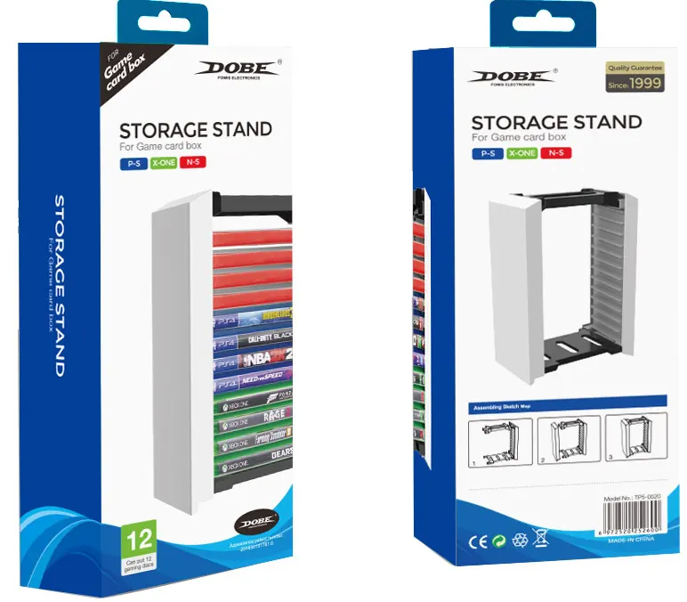 Dobe Game Disc Organizer For Game Card Box, Easy to Install and Remove, Holds 12 Discs, White, TP5-0520