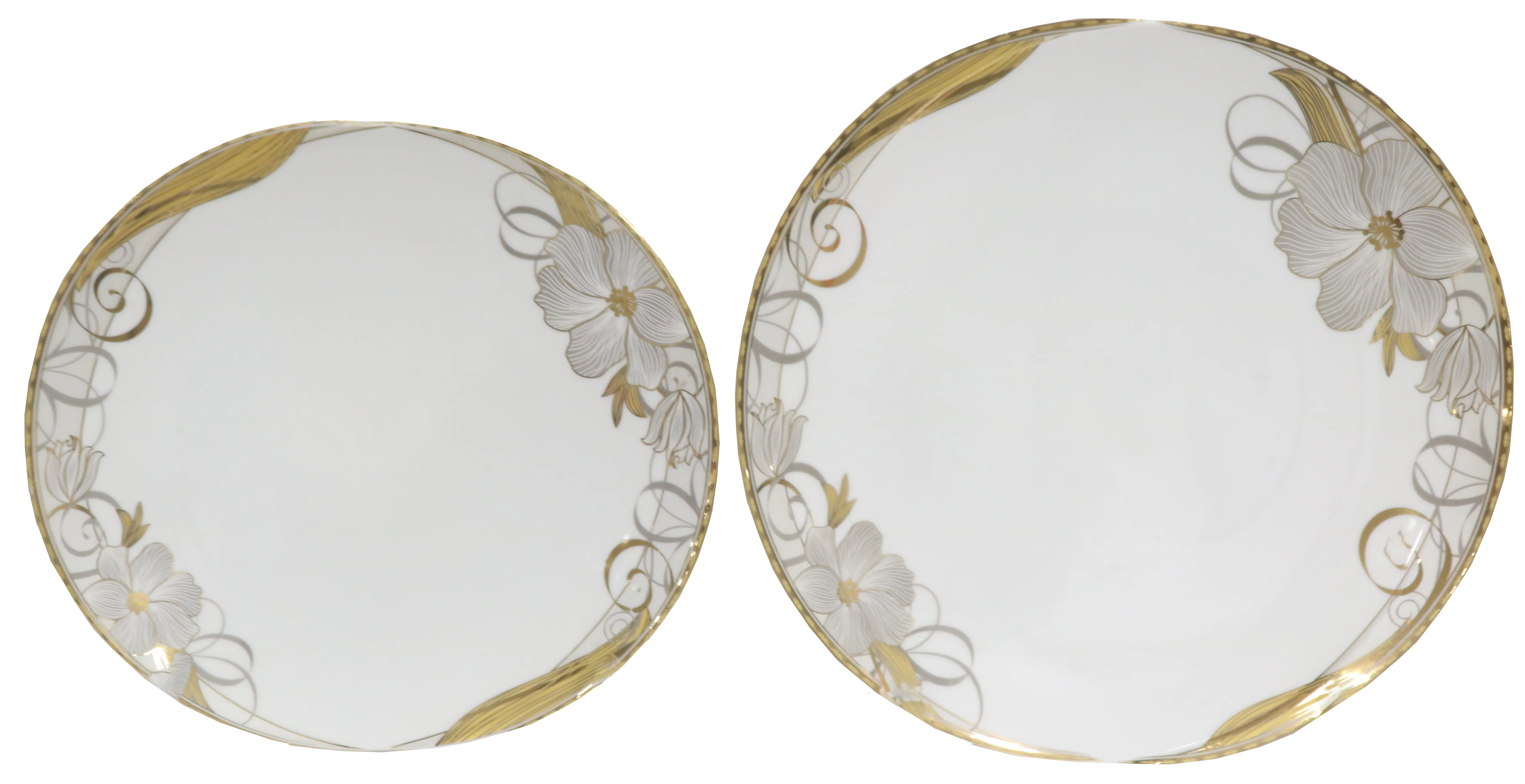 طقم صيني انفينتي فلوريدا ابيض في جولد ، 124 قطعة