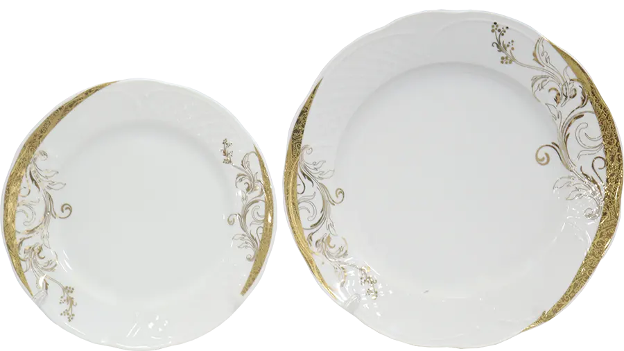 طقم صيني سفره ريسمندور ، 112قطعة ،  ورود ماربيلا دهب