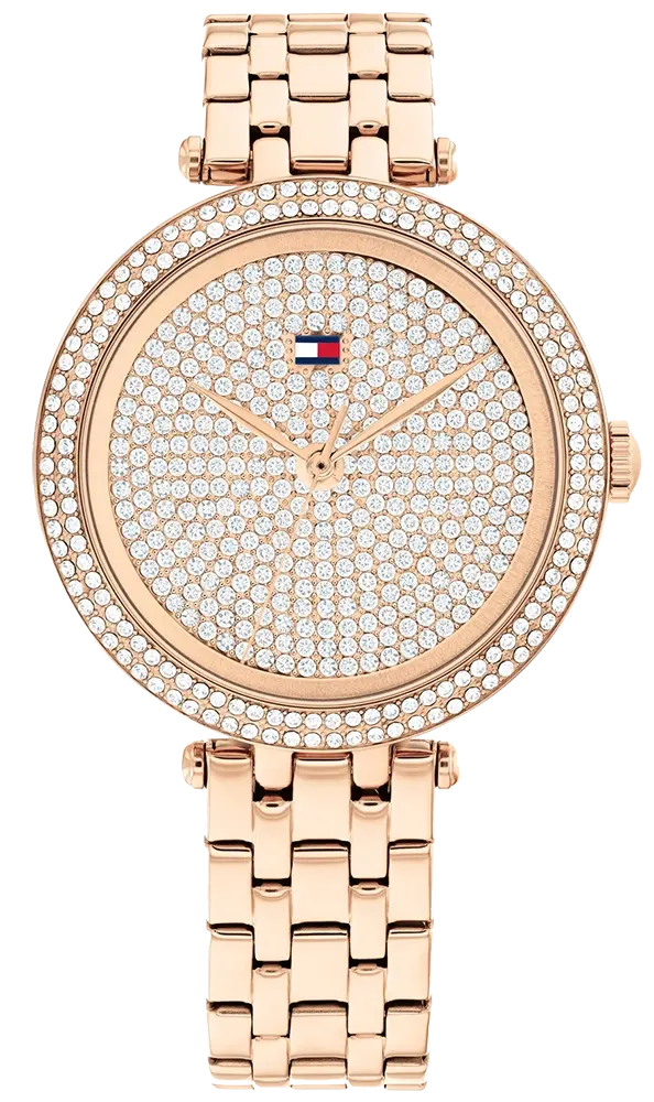 ساعة تومي هيلفيغر نسائى، مينا روز جولد، عقارب دائرية، سوار ستانلس ستيل روز جولد، 1782761