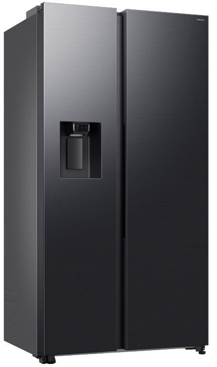 ثلاجة سامسونج سايد باي سايد بولندى ، 640 لتر ، 2 باب ، تكنولوجيا الأنفرتر ، ديسبينسر ، ايس ميكر ، أسود ، RS70F64KAF-MR