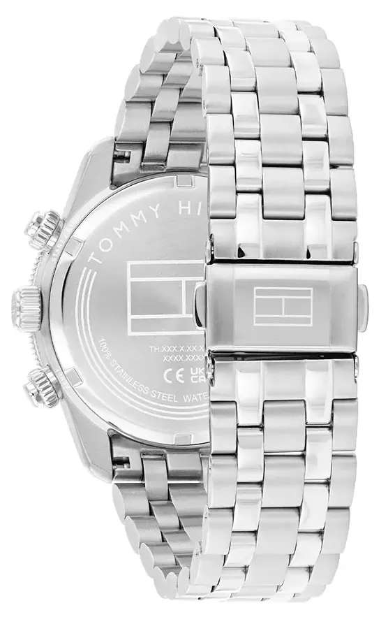 Tommy Hilfiger Men's Watch, Silver Dial, Round Hands, Silver Stainless Steel Band, 1792214