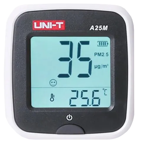 Uni-T Air Quality Monitor, Rechargeable, 520mAh Battery, Digital Display, A25M