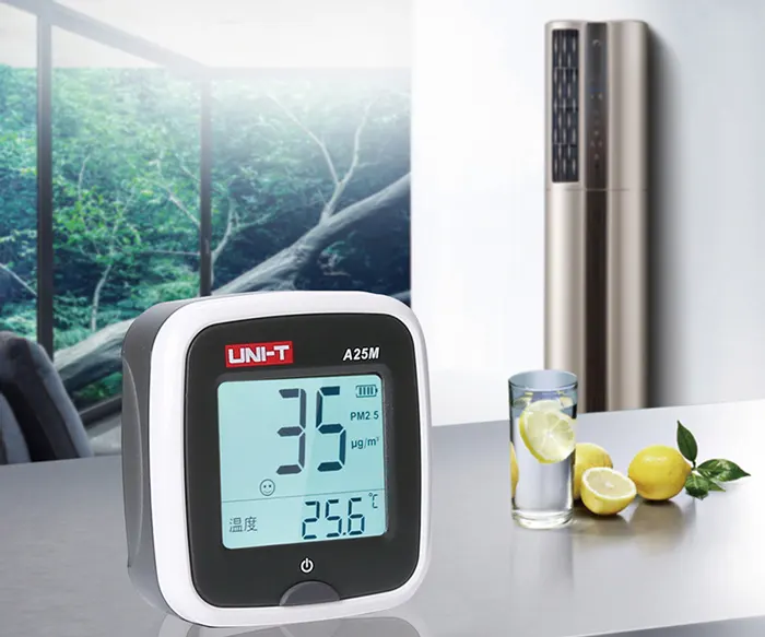 Uni-T Air Quality Monitor, Rechargeable, 520mAh Battery, Digital Display, A25M