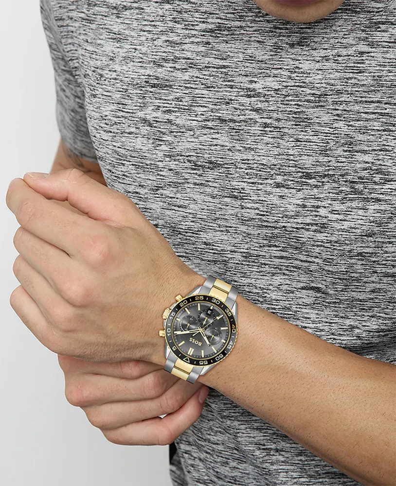 ساعة هوغو بوس رجالي، مينا رمادى، عقارب دائرية، سوار ستانلس ستيل فضي، HB151.4144