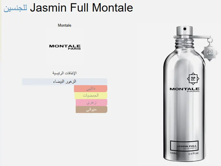 Jasmin Full By Montale For Unisex Edp, 100 Ml