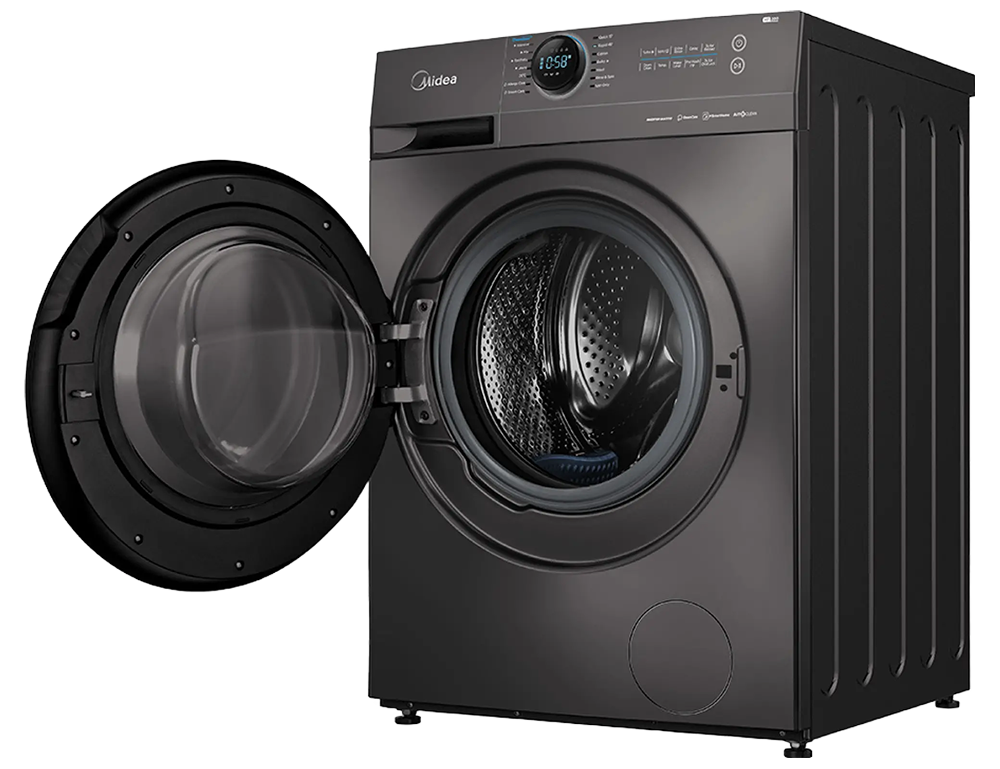 Midea Full Automatic Washing Machine, Front Load, 9 Kg, 1400 RPM, Digital Screen, Inverter Technology, Grey, MF200W90B-T TC (Miraco Warranty 19111)