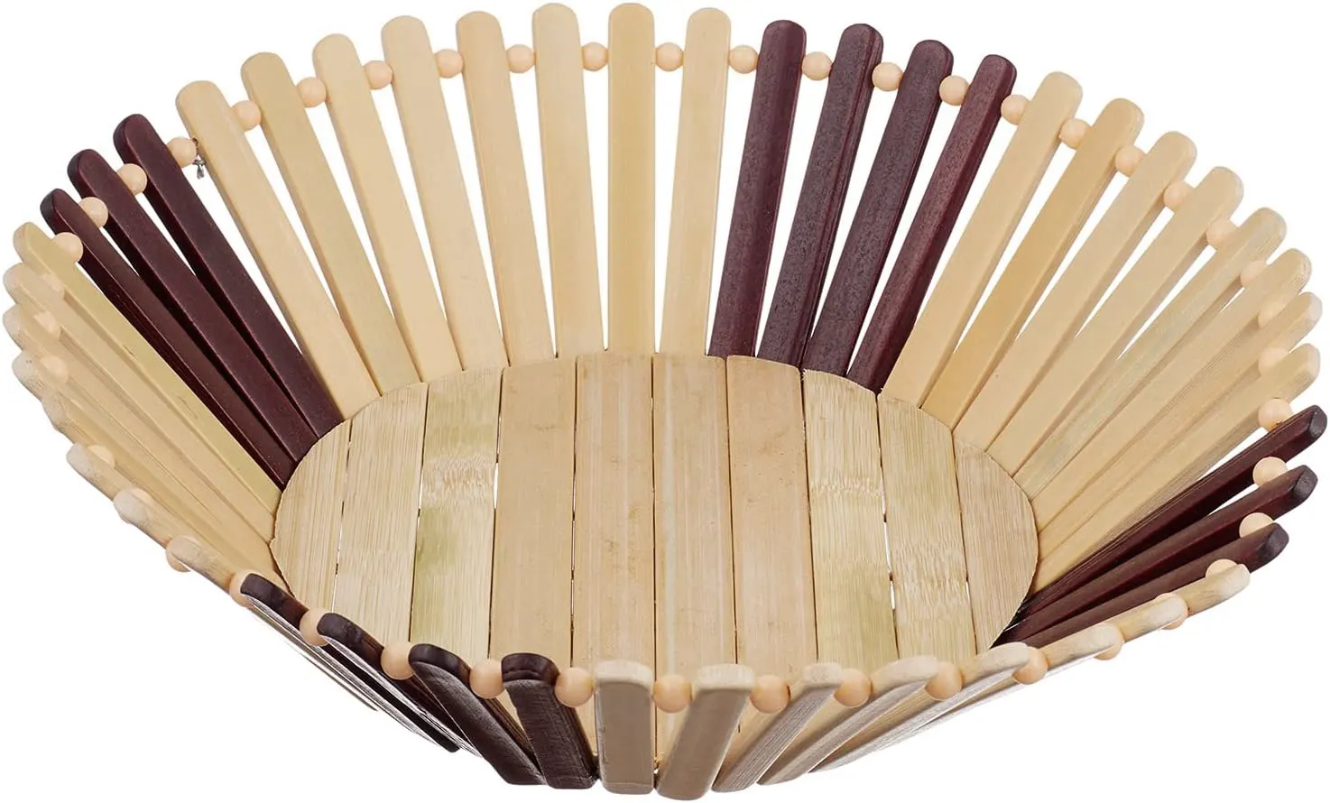 سلة خشب دائرية للخبز ، 20  سم ، بني في بيج ، 13-105