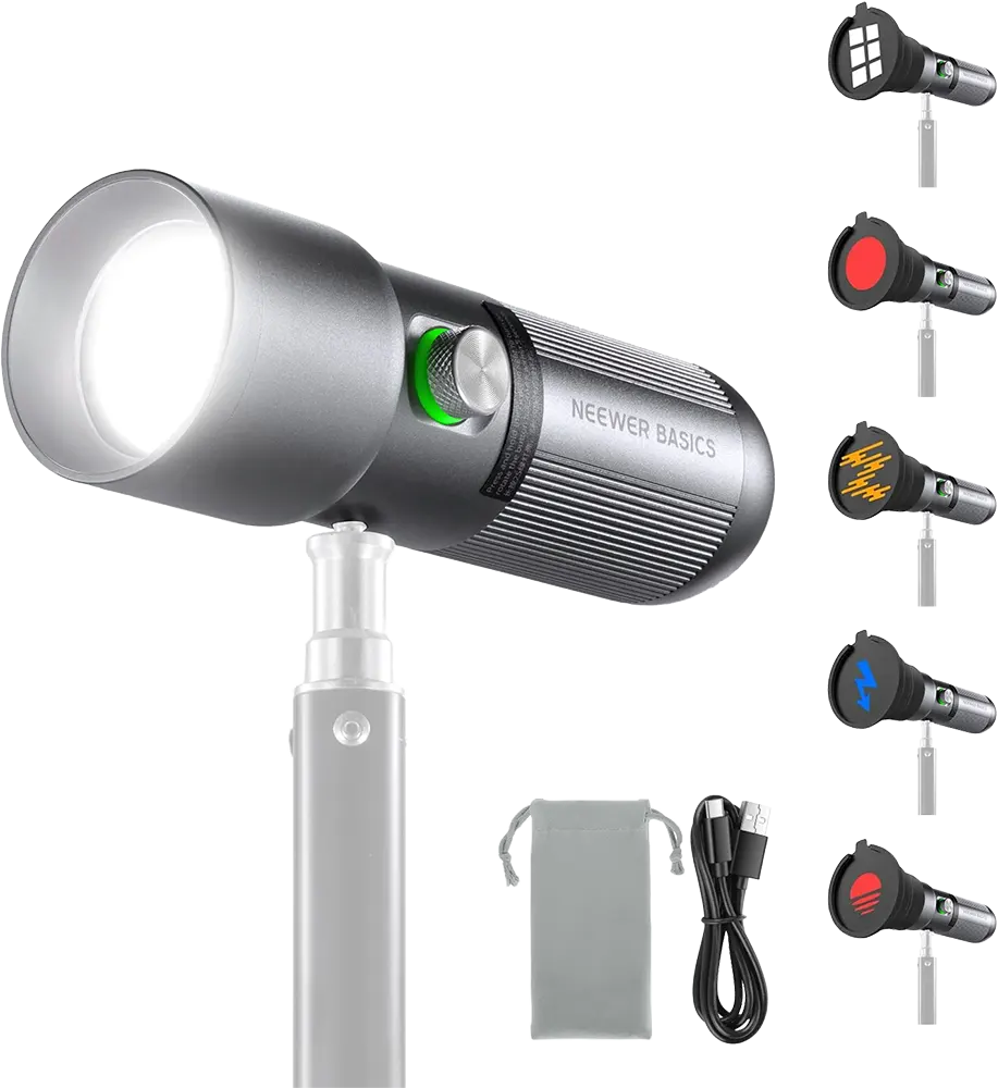 Neewer Basics 10W 4-Color LED Flash Light, 1620 Lux, 180 Minutes Burn Time, FL10